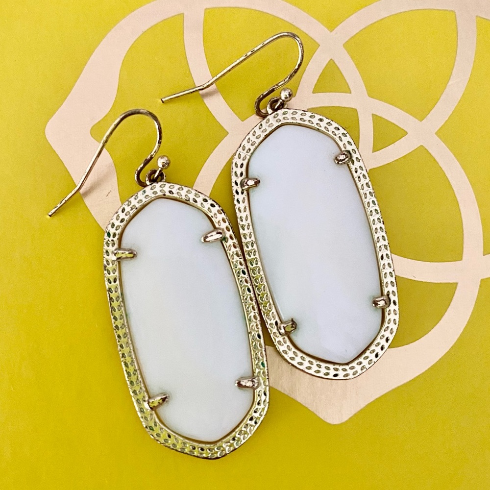 Kendra Scott White Gold Elle Earrings